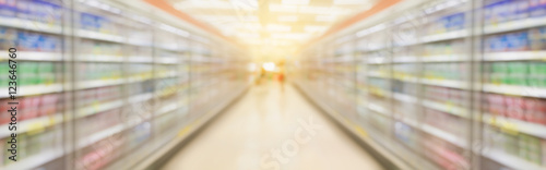 supermarket aisle blur background