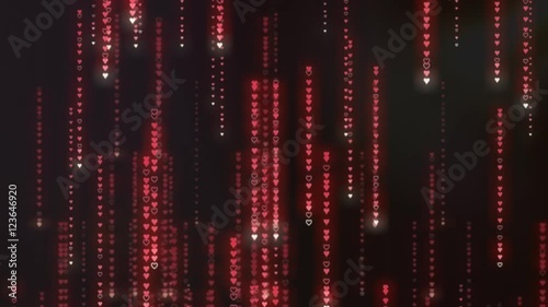 Wallpaper Mural Small red hearts falling down like in a popular sci-fi movie.
 Torontodigital.ca