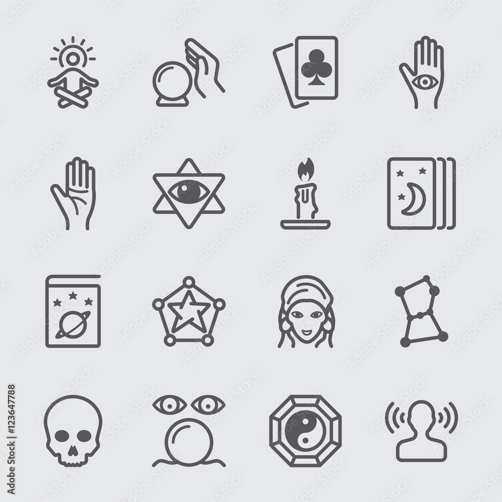 Psychic fortune teller line icon