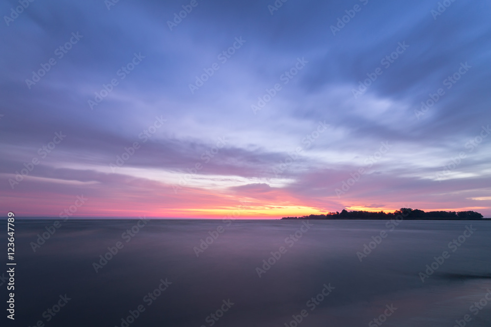 black dawn-savage beach / lonely beach in the early autumn