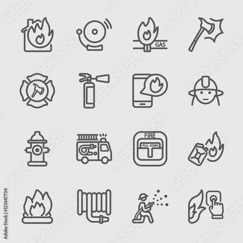 Fire department line icon