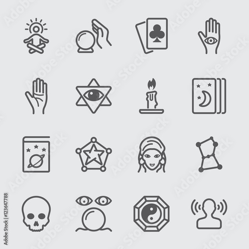 Psychic fortune teller line icon