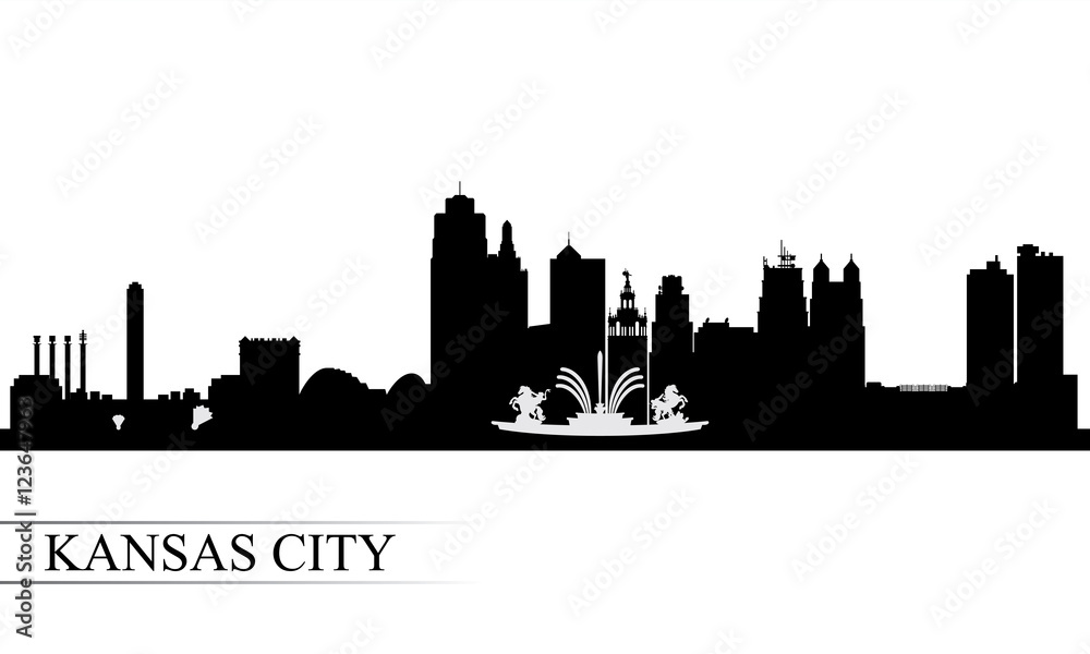 Kansas City skyline silhouette background
