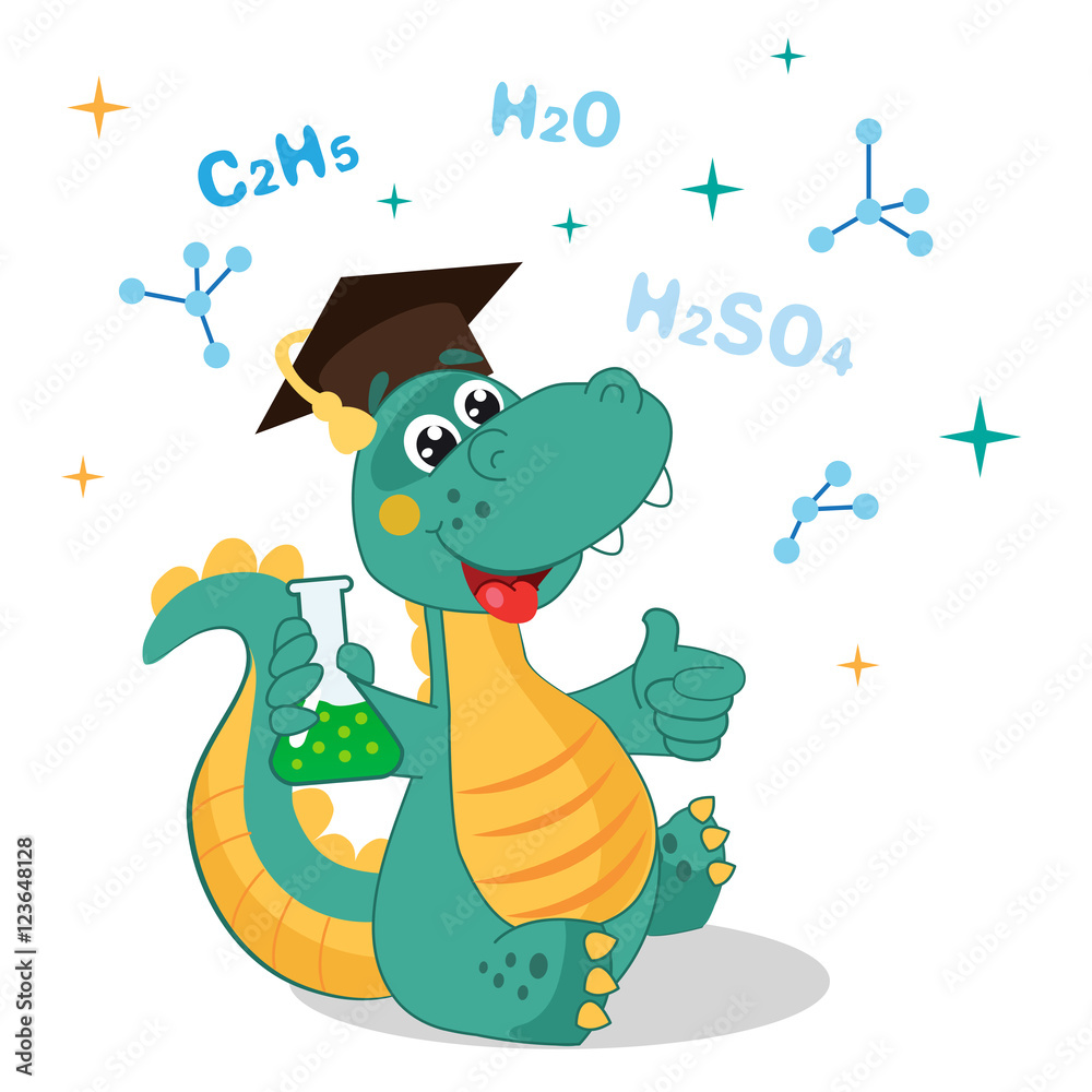 Funny Dinosaur Experimenting With Chemicals And Formula On A White  Background. Cartoon School Vector Illustrations. Funny Dinosaur Jokes. Funny  Dinosaur Memes. Funny Dinosaur Poster. Stock Vector | Adobe Stock