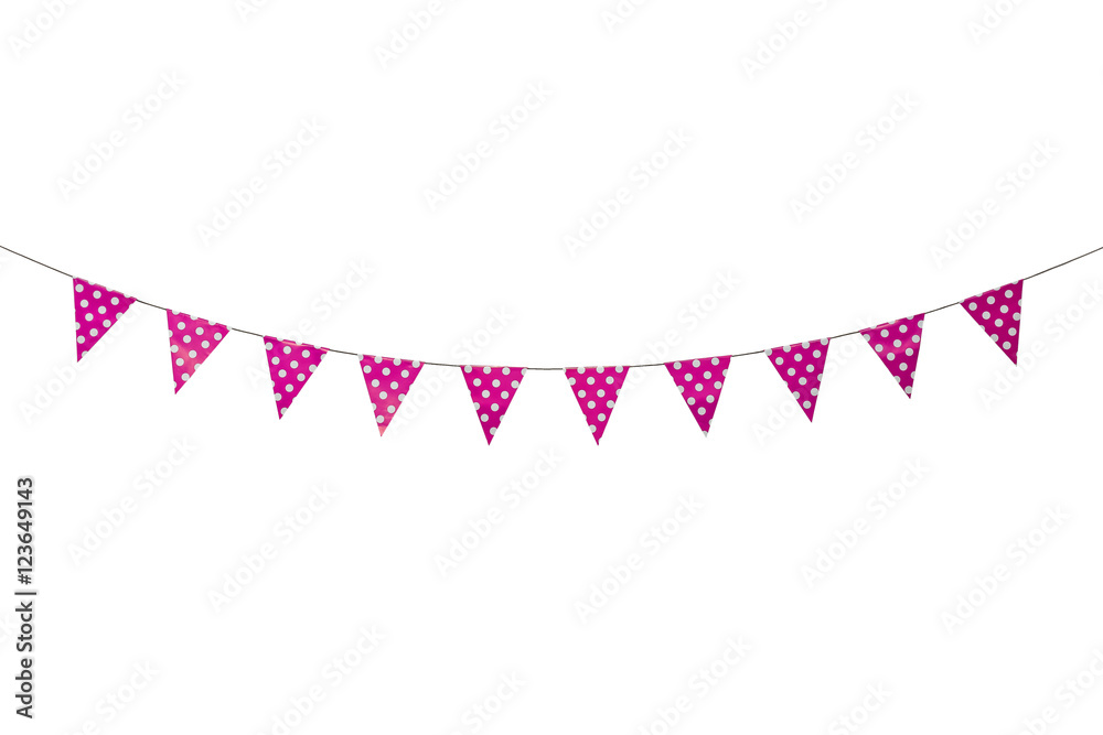 Obraz premium Triangle papers hanging on the rope.For decoration in house.