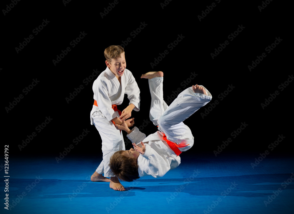 Little boys martial arts fighters Little boys martial arts fighters