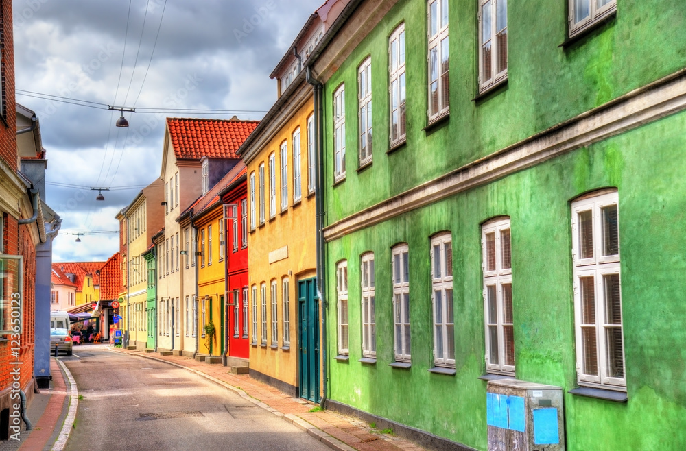 Buildings in the old town of Helsingor - Denmark