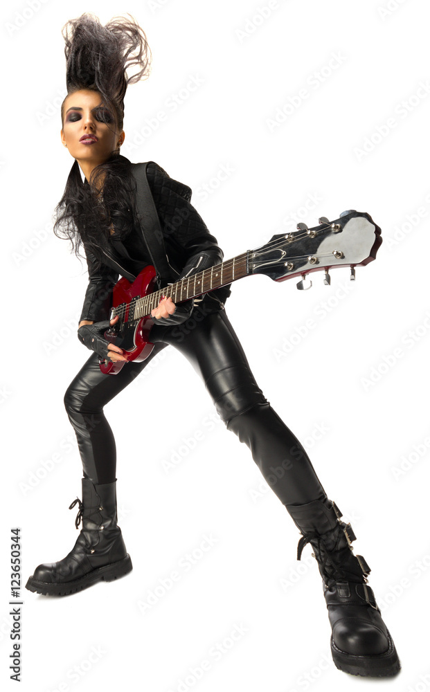 Young woman rock musician