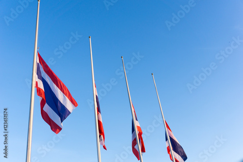 Thai flag was lowered to half-mast