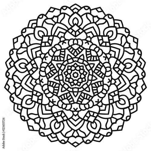 Vector mandala, India ornament. Ethnic symmetrical pattern on