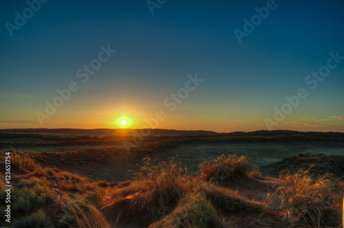 Sunset in the Namib desert.  national park Namib-Naukluft  Namibia