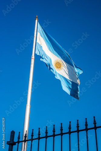 Canvas Print Argentinian flag in Buenos Aires, Argentina.