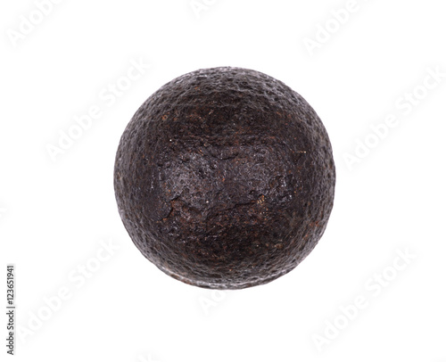 cannonball on a white background, an old bullet photo