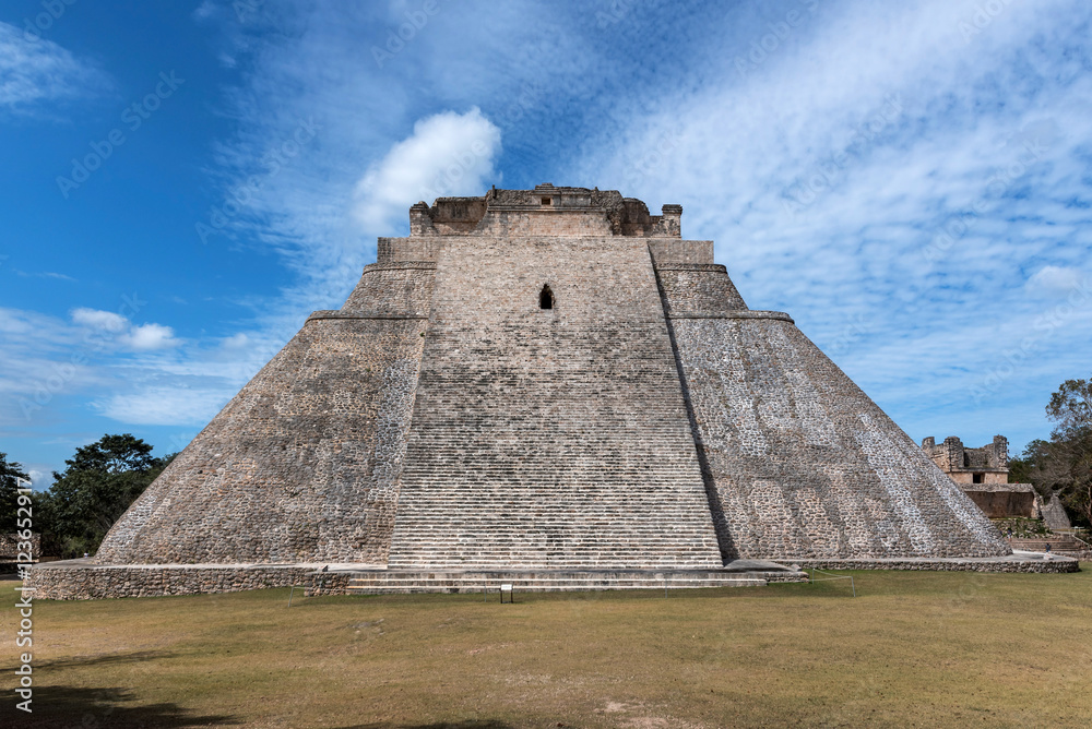 Front stairway of the pyramid of the Magician, Uxmal, Mexico