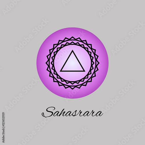 Sahasrara.Crown chakra.Seventh Chakra symbol of human. Vector il