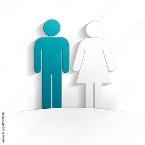 boy and girl paper icon