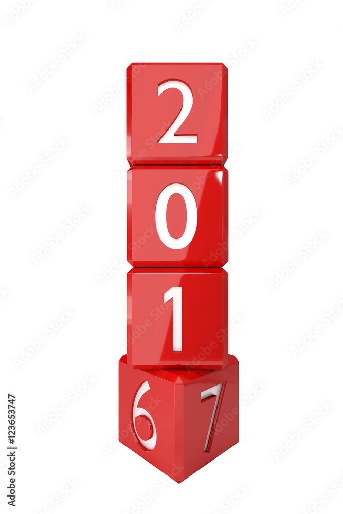 Composite image of changing year stack of cubes Composite image of changing year stack of cubes