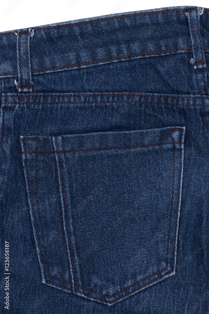 Part of jeans trousers with pockets Part of jeans trousers with pockets