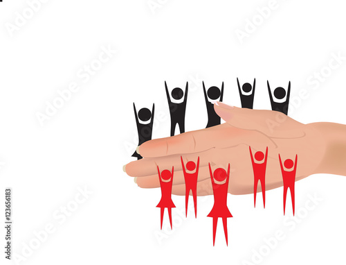 mano che separa dal nero al rosso