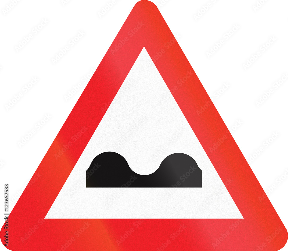 Belgian warning road sign - uneven road Belgian warning road sign - uneven road