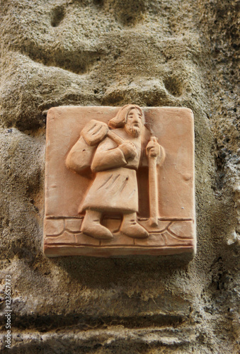 Formella indicativa della Via Francigena