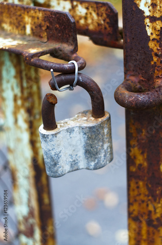 old gates with a lock