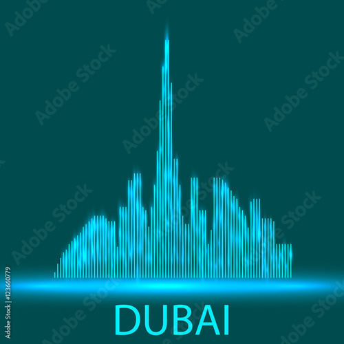 Technology image of Dubai. The concept vector illustration eps10