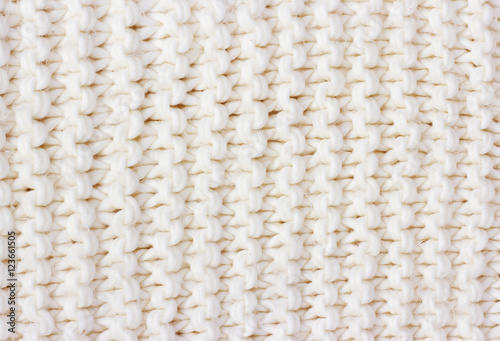 White woolen knitting background.