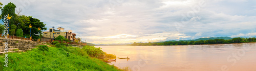 Fototapeta Naklejka Na Ścianę i Meble -  Panorama, Viewpoint mekong river between the Chiang Khan distric
