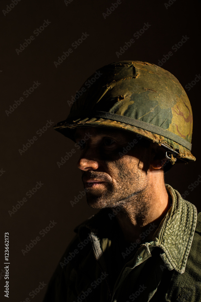 American Soldier (Vietnam War) Suffering With Battle Fatigue/PTSD. American Soldier (Vietnam War) Suffering With Battle Fatigue/PTSD.