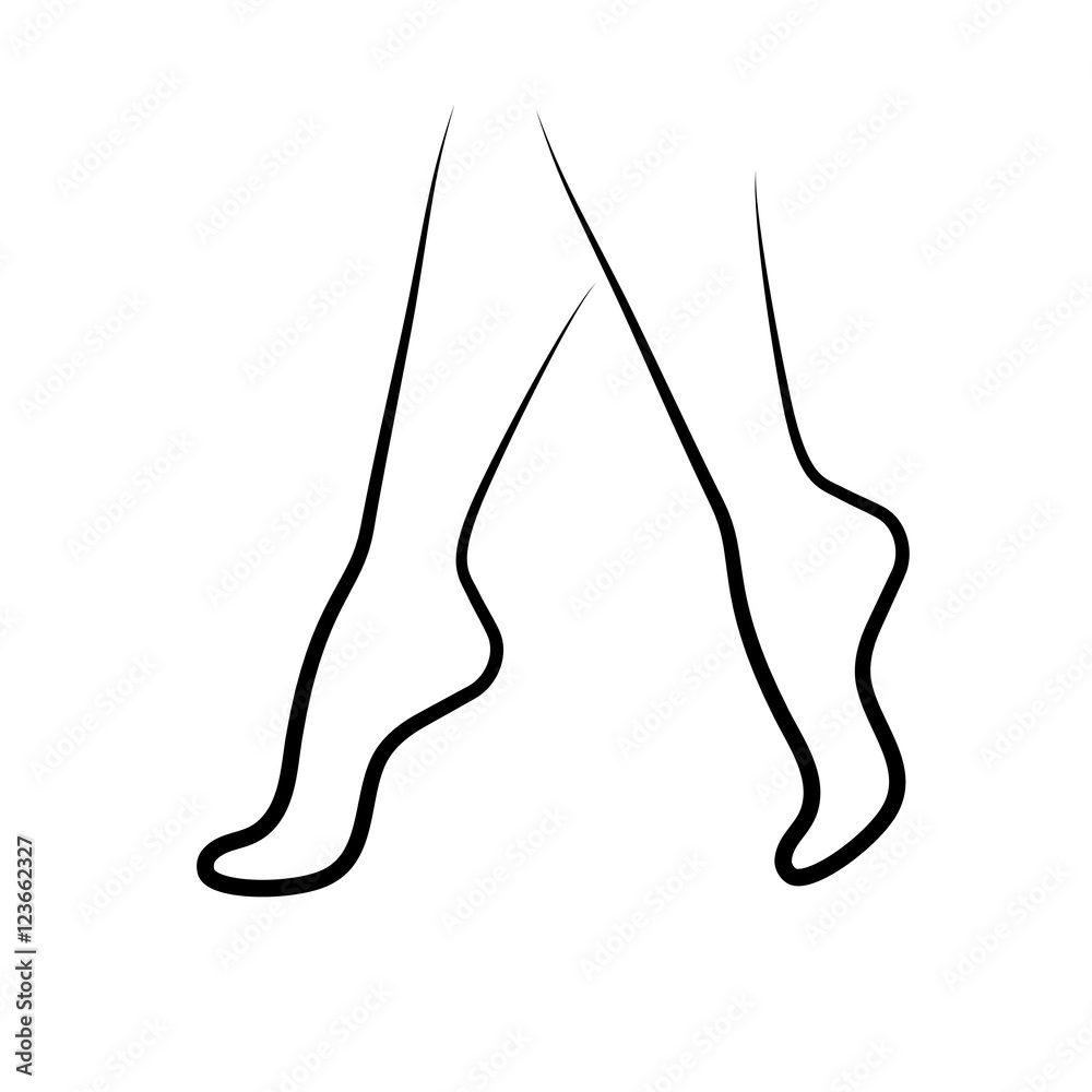 legs foot body skin care woman spa massage salon vector thin line black icon