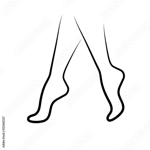 legs foot body skin care woman spa massage salon vector thin line black icon