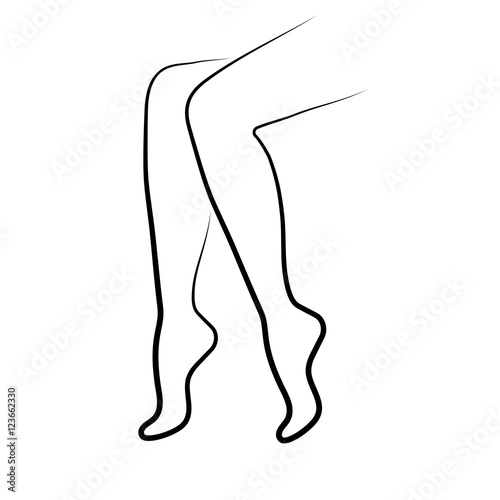 legs foot body skin care woman spa massage salon vector thin line black icon