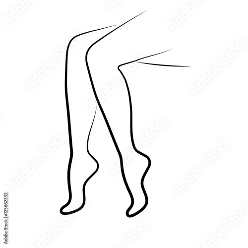 legs foot body skin care woman spa massage salon vector thin line black icon