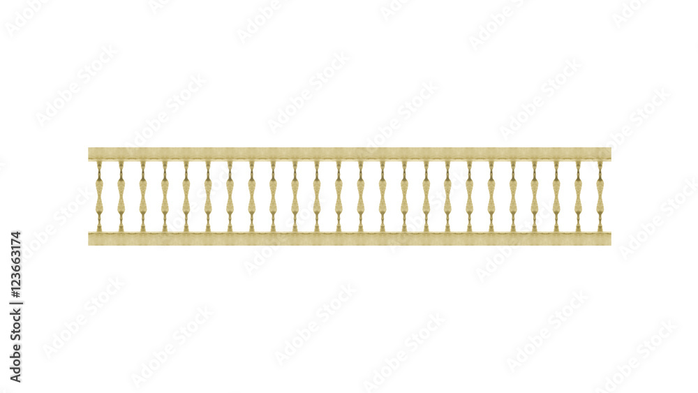 Wood Railing Front View Isolated Wood Railing Front View Isolated