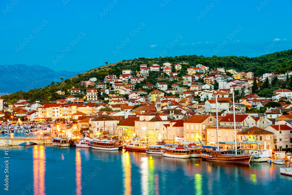 View of Houses and buildings on Trogir waterfront