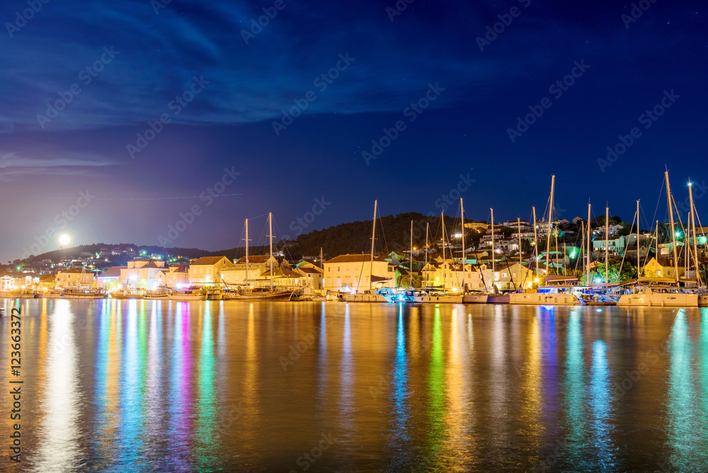 Trogir Harbor at night