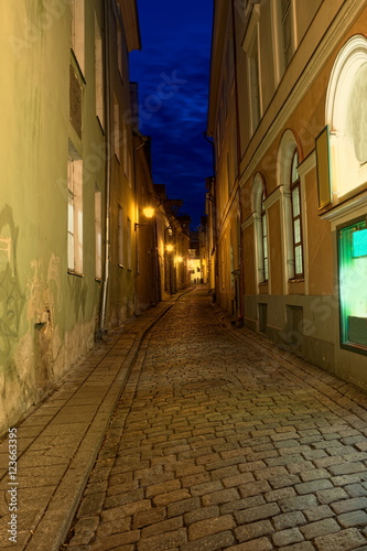 On deserted streets of Tallinn.
