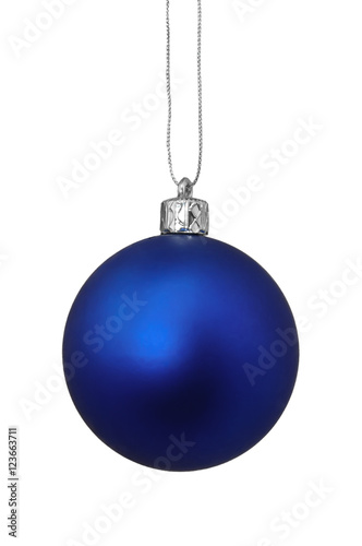 Blue Christmas toy, isolated on white background