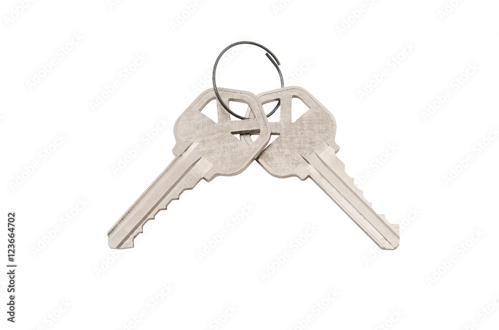 Two keys. Isolated on white