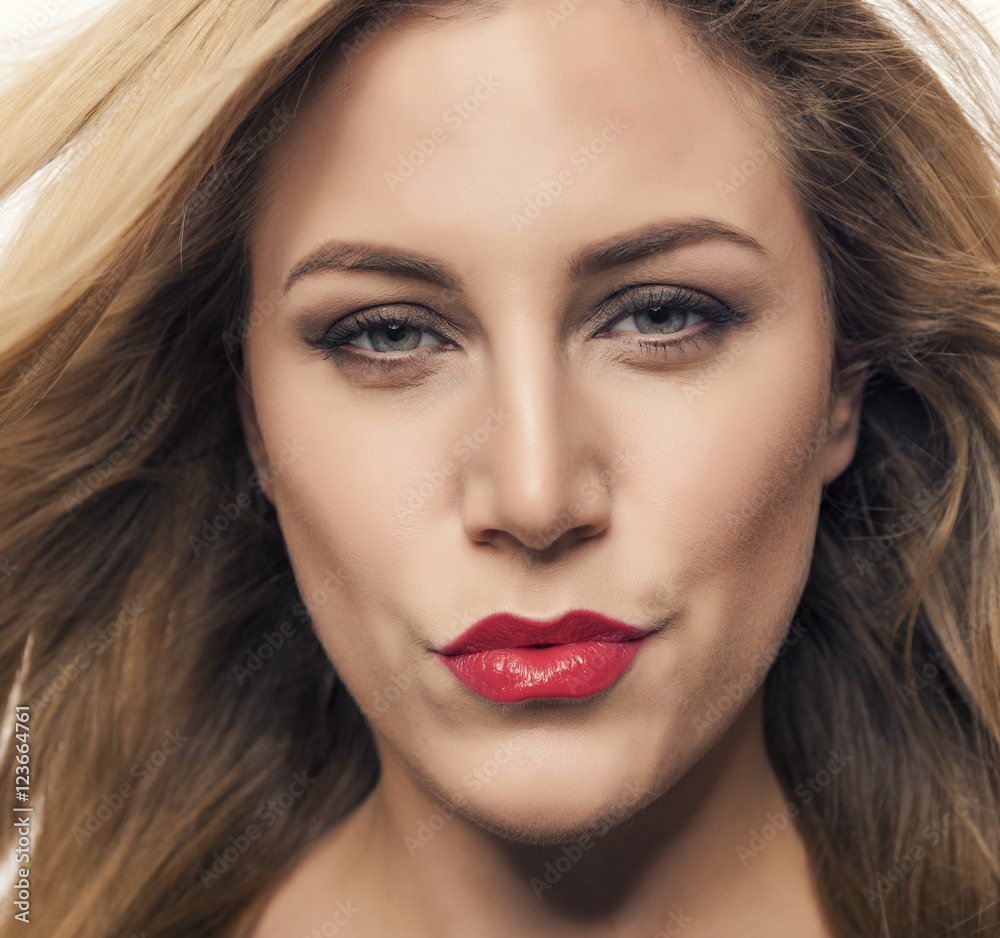 Portrait of beautiful blonde woman. Portrait of beautiful blonde woman.