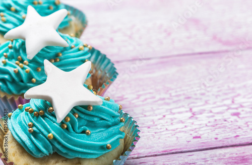 Christmas cupcakes with a star  