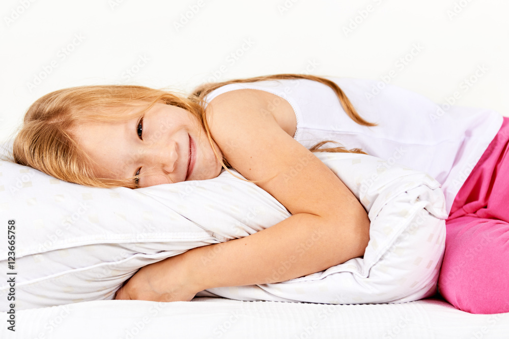 Portrait of a happy child in bed Portrait of a happy child in bed