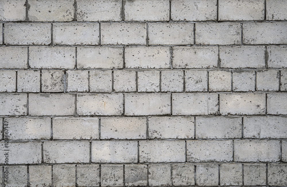 Obraz premium Серая каменная стена. Белые кирпичи текстура