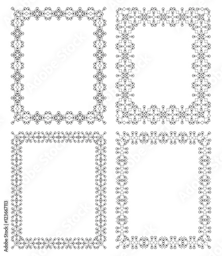 4 rectangular geometric frame in ethnic style