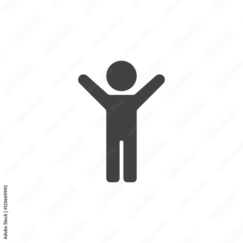 Child icon vector, Boy Stick Figure solid logo illustration, pictogram  isolated on white Stock Vector