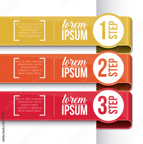 Steps icon. Infographic data information and options theme. Colorful design. Vector illustration