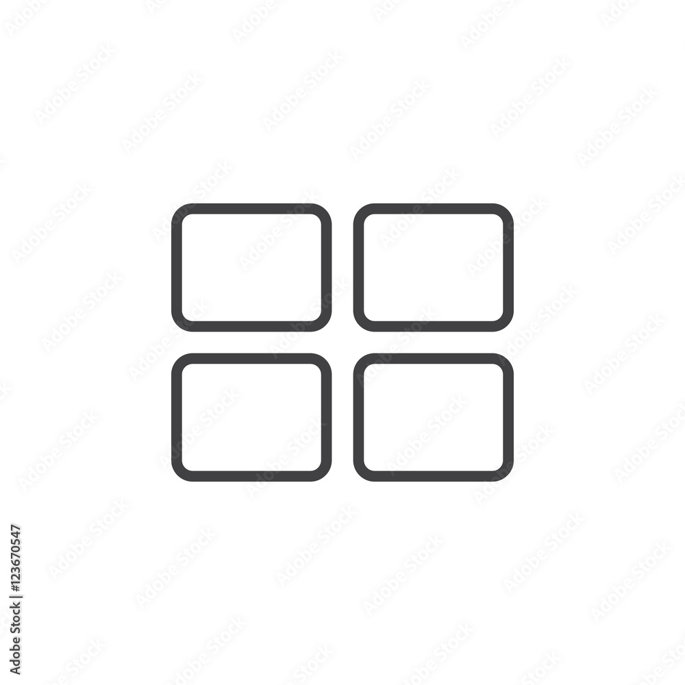 Block Layout line icon, outline vector logo illustration, linear pictogram isolated on white Block Layout line icon, outline vector logo illustration, linear pictogram isolated on white