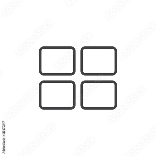 Block Layout line icon, outline vector logo illustration, linear pictogram isolated on white