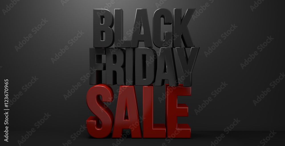 black friday 3d render black friday sale
